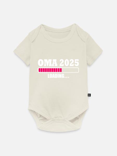 Oma 2025 - Baby Premium Kurzarmbody - Naturweiß