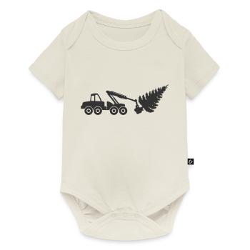 Symbol für Holzernter: Symbol: Form. Holzfäller - Baby Premium Kurzarmbody - Naturweiß - Vorne