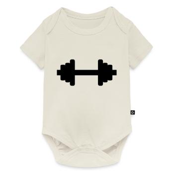 Hantel - Bodybuilding - Baby Premium Kurzarmbody - Naturweiß - Vorne
