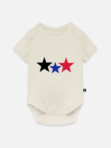 Stars - Baby Premium Kurzarmbody - Naturweiß