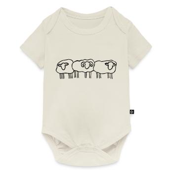 Schafe Schafherde - Baby Premium Kurzarmbody - Naturweiß - Vorne