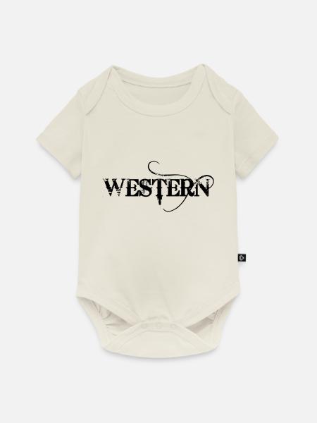 westlichen - Baby Premium Kurzarmbody - Naturweiß