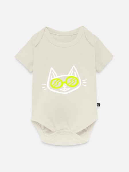 cool cat - Baby Premium Kurzarmbody - Naturweiß