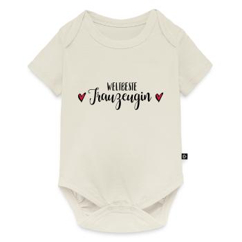 Beste Trauzeugin Dankeschön Geschenk - Baby Premium Kurzarmbody - Naturweiß - Vorne