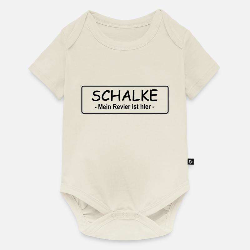 Schalke - Mon quartier est ici - Body à manches courtes Premium Bébé - blanc cassé