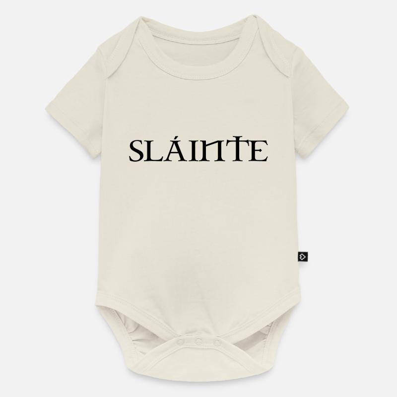 Slainte text de - Baby Premium Kurzarmbody - Naturweiß