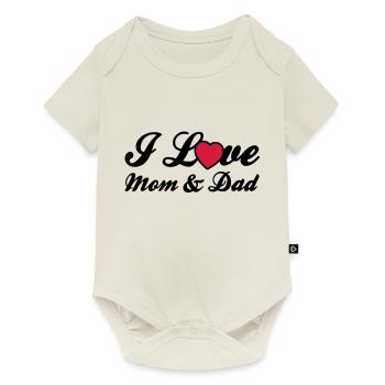 i_love_mom_dad_r2 - Body à manches courtes Premium Bébé - blanc cassé - Devant