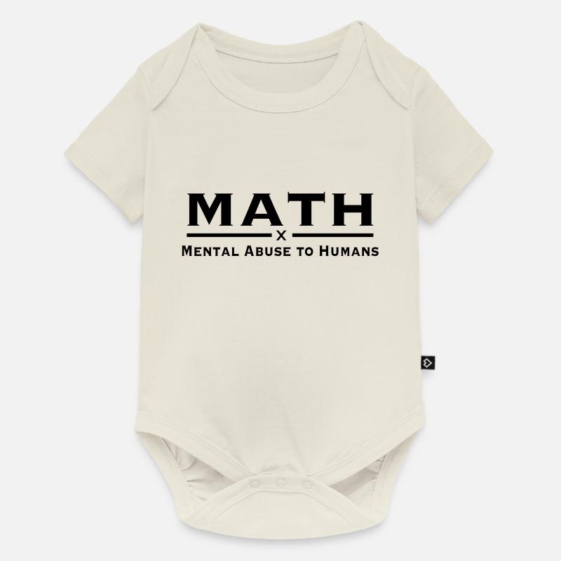 math - Baby Premium Kurzarmbody - Naturweiß