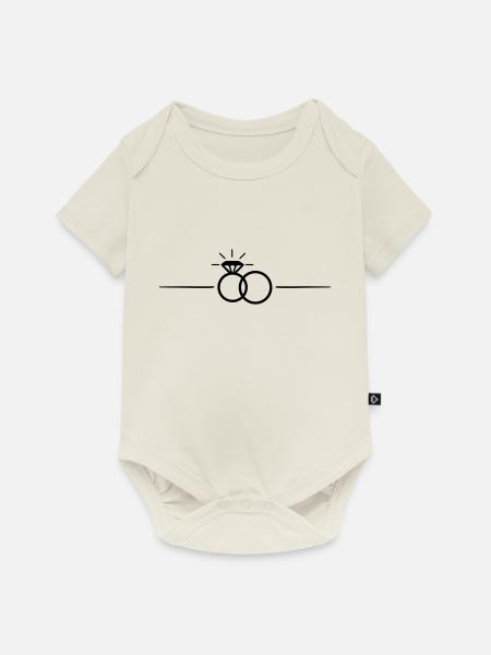 ringe linie - Baby Premium Kurzarmbody - Naturweiß