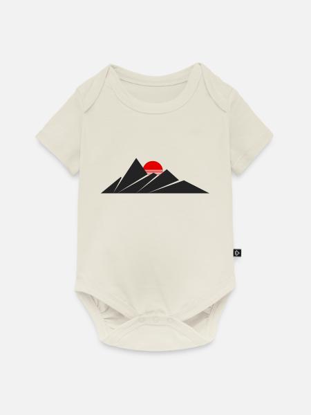 Berge Sonne - Baby Premium Kurzarmbody - Naturweiß