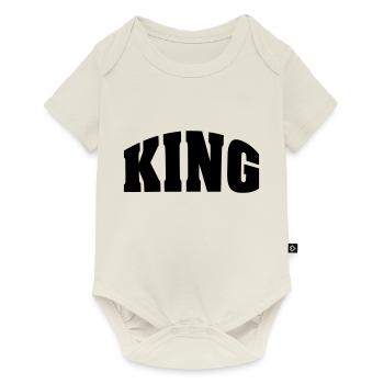 KING - Baby Premium Kurzarmbody - Naturweiß - Vorne
