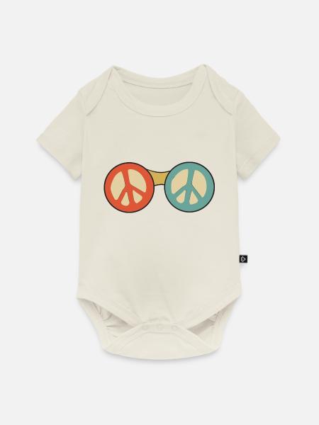 Sonnenbrille Frieden Frieden Symbol - Baby Premium Kurzarmbody - Naturweiß