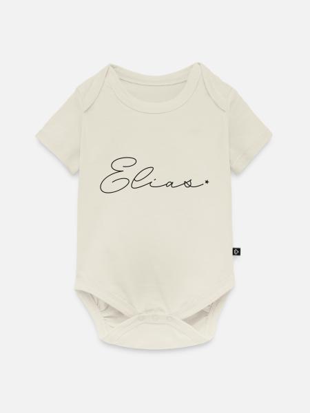 Name Elias - Baby Premium Kurzarmbody - Naturweiß