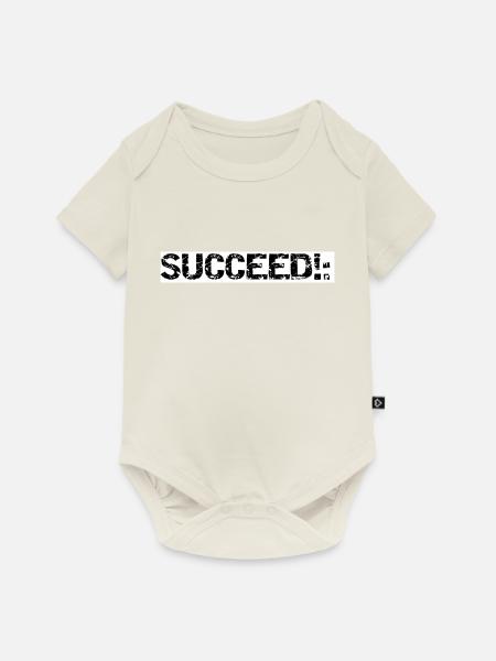 SUCCEED!: - Baby Premium Kurzarmbody - Naturweiß
