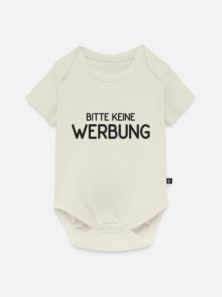 Bitte keine Werbung - Baby Premium Kurzarmbody - Naturweiß