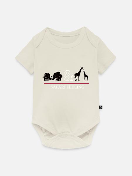 Safari - Baby Premium Kurzarmbody - Naturweiß