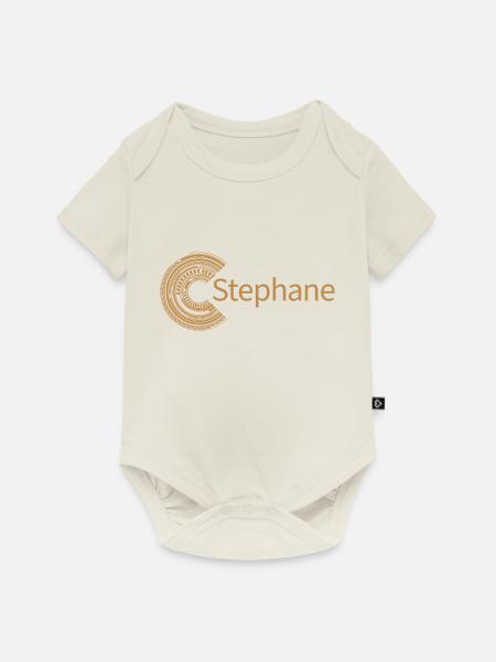 Für Stephane - Baby Premium Kurzarmbody - Naturweiß