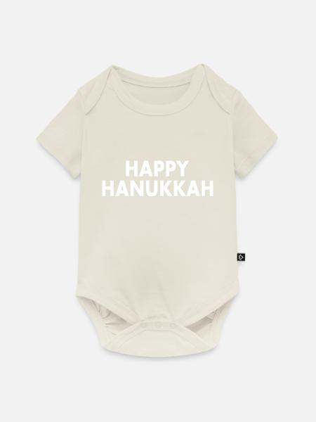 HAPPY HANUKKAH - Baby Premium Kurzarmbody - Naturweiß