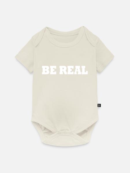 Be real - Baby Premium Kurzarmbody - Naturweiß
