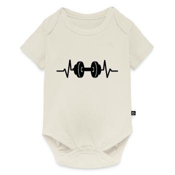 Fitness Heartbeat - Baby Premium short-sleeve bodysuit - off white - Front