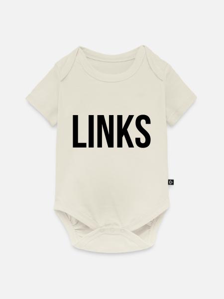 Links - Baby Premium Kurzarmbody - Naturweiß