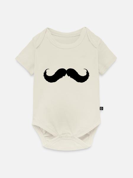 Mustache - Baby Premium Kurzarmbody - Naturweiß