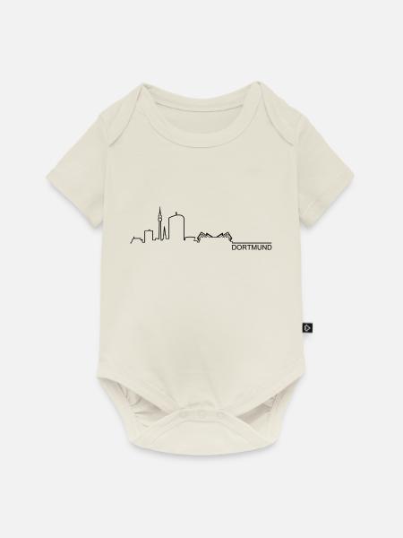 Skyline Dortmund Silhouette - Baby Premium Kurzarmbody - Naturweiß