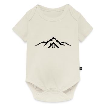 Landschaft - Berge Hütte - Baby Premium Kurzarmbody - Naturweiß - Vorne