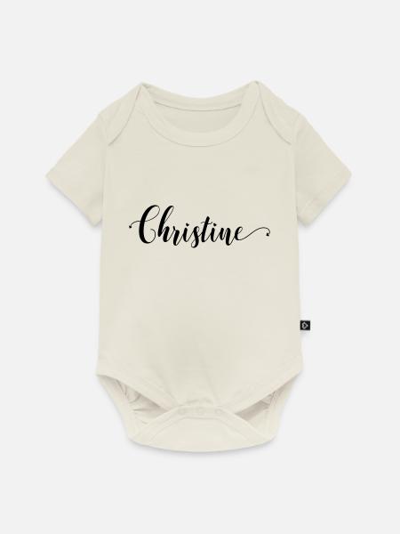 (christine) - Baby Premium Kurzarmbody - Naturweiß