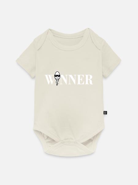 Winner Spermien - Baby Premium Kurzarmbody - Naturweiß