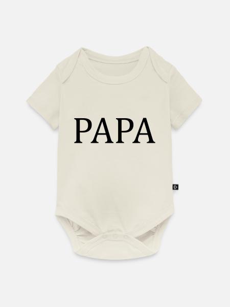 Papa - Baby Premium Kurzarmbody - Naturweiß