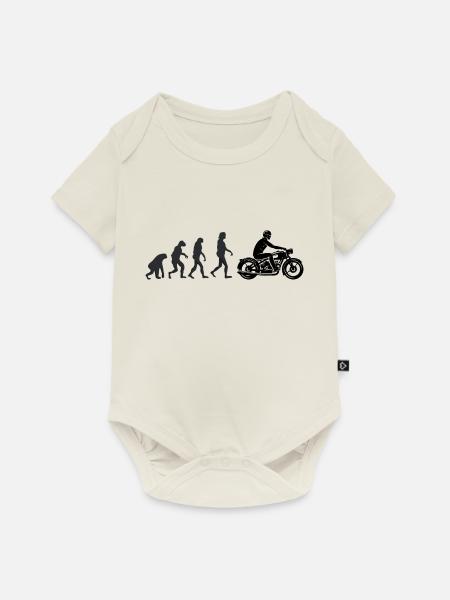 Motorradfahrer - Menschliche Evolution - Baby Premium Kurzarmbody - Naturweiß