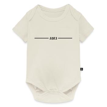 2023 - Jahr - Linie - Jahreswechsel - Baby Premium Kurzarmbody - Naturweiß - Vorne