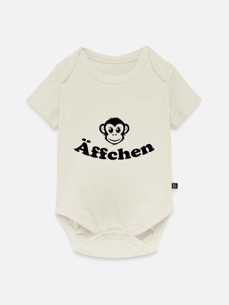 Äffchen - Baby Premium Kurzarmbody - Naturweiß