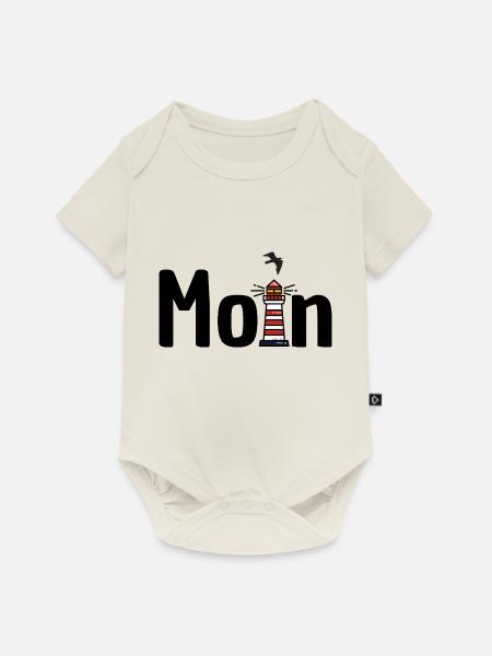 Moin Leuchtturm Möwe - Baby Premium Kurzarmbody - Naturweiß