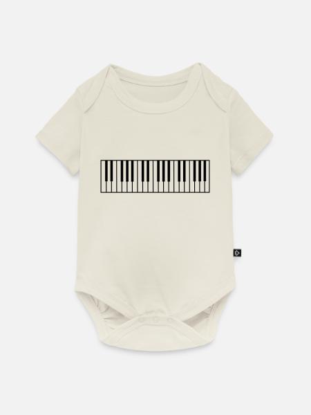 klavier - Baby Premium Kurzarmbody - Naturweiß