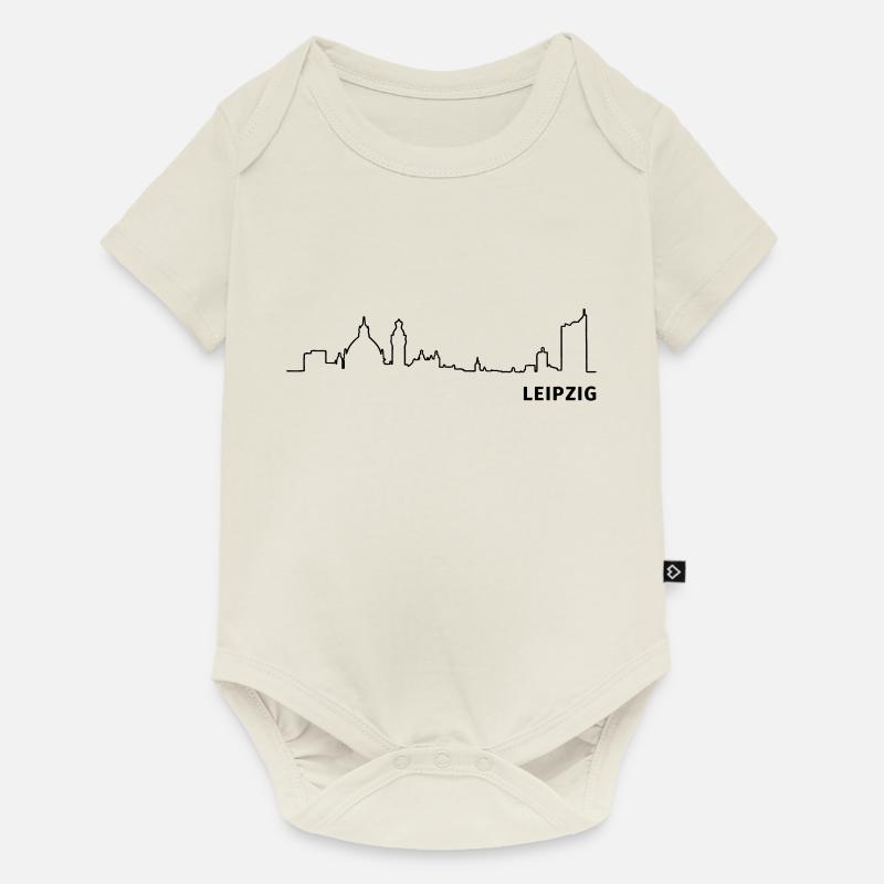 Leipzig - Baby Premium Kurzarmbody - Naturweiß