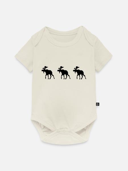 elche - Baby Premium Kurzarmbody - Naturweiß
