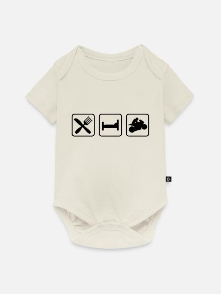 eatsleep_motorbike1 - Baby Premium Kurzarmbody - Naturweiß