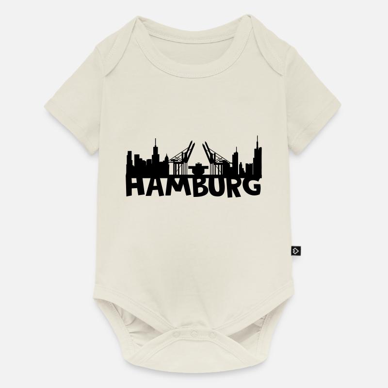 toits de Hambourg - Body à manches courtes Premium Bébé - blanc cassé
