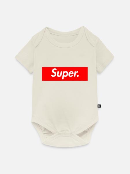 super. - Baby Premium Kurzarmbody - Naturweiß