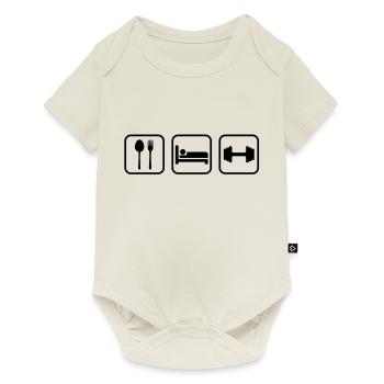 eat_sleep_gym_1__f1 - Body à manches courtes Premium Bébé - blanc cassé - Devant