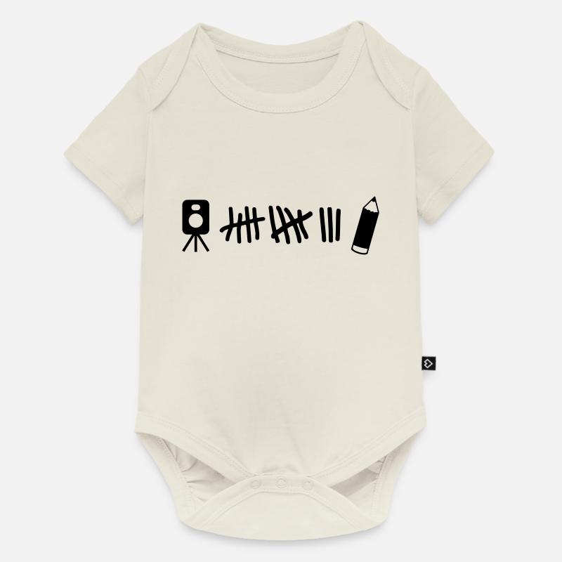 Striche - geblitzt - Baby Premium Kurzarmbody - Naturweiß