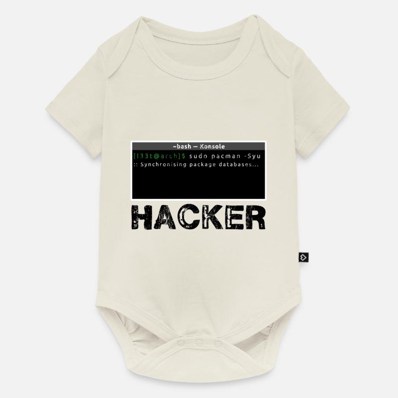 Hacker Linux - Body à manches courtes Premium Bébé - blanc cassé