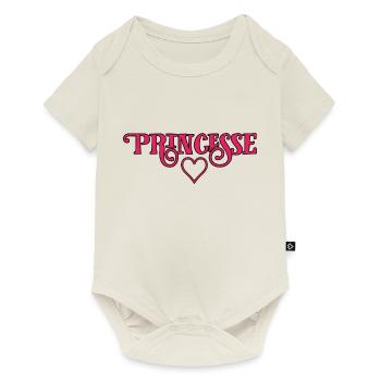 Princesse. Cœur. Bébé. Enfant. Fillette. Mignon - Body à manches courtes Premium Bébé - blanc cassé - Devant