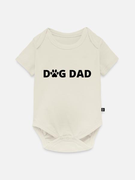 Hund Papa - Baby Premium Kurzarmbody - Naturweiß
