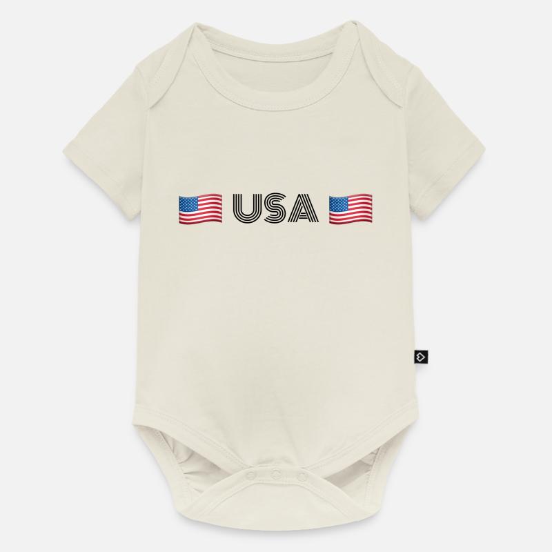 USA - Body à manches courtes Premium Bébé - blanc cassé