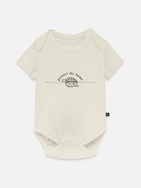 Schütze mein Zuhause - Baby Premium Kurzarmbody - Naturweiß