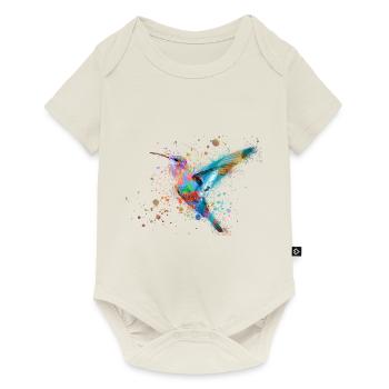 hummingbird, graffiti, painting, watercolor, bird, colorful - Baby Premium short-sleeve bodysuit - off white - Front