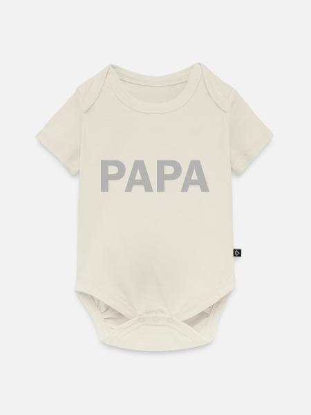 PAPA - Baby Premium Kurzarmbody - Naturweiß
